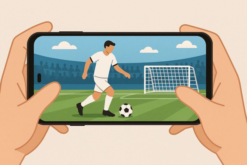 サッカーの試合観戦